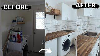 DIY LAUNDRY ROOM MAKEOVER ON A BUDGET