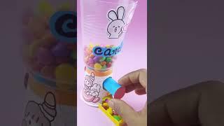 How to make Candy Dispenser from Paper Cup Paper Craft Ideas with M&Ms and Gumball DIY