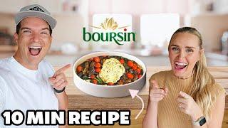 Baked Boursin Pasta COSTCO quick 10 minute dinner idea with BOURSIN CHEESE  fast and easy recipe