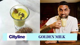 An Ayurveda golden milk recipe with turmeric