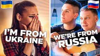 Russian ACCORDIONIST brought a GIRL from UKRAINE TO TEARS reaction of FOREIGNERS