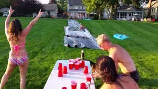 Slip n slide -  flip cup