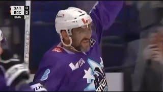 Ovechkin scores from Panarin’s assist in the NHL vs KHL Russian stars charity game.