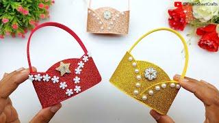 Glitter Foam Sheet Crafts Idea  DIY Handmade Glitter Foam Basket For Home Decorations