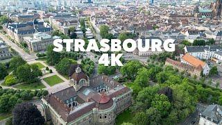 Aerial View of Strasbourg France by Drone in 4K UltraHD 