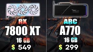 RX 7800 XT vs Intel ARC A770 16GB  Test in 8 Games 2K Ultra