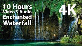 4K UHD 10 hours - Enchanted Waterfall - mindfulness ambience relaxing meditation nature