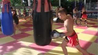 Jordan Coe Muay Thai Training Showcase at Sumalee Boxing Gym Phuket Thailand