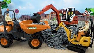 Kendaraan Konstruksi di Tempat Kerja  Hari kerja untuk Excavator dan Dump truk  BIBO dan Mainan