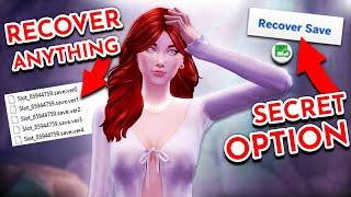 HIDDEN Sims 4 Recover Saves option 2 WAYS to restore your DELETED Sims 4 save file or family 2021