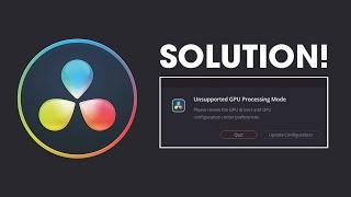 How to Fix DaVinci Resolve Unsupported GPU Error.