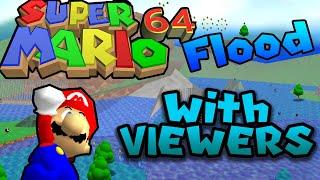 Mario 64 FLOOD with VIEWERS  FNAF for the first time later