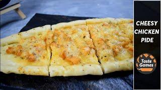 Cheesy Chicken Pide Recipe  Turkish Pide Recipe  By Taste Games