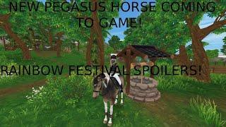 NEW PEGASUS HORSE COMING TO GAME RIANBOW FESTIVAL SPOILERS STAR STABLE