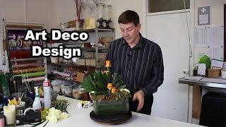 Art Deco Design - Featuring Roses Allium and Palm -