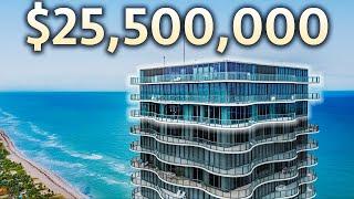 Touring a $25500000 Three Level Top Floor MIAMI Oceanfront Penthouse