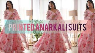 Latest Floral Printed Anarkali Suits Designs Ideas  Stylish Meesho Huge Haul Designs #anarkali