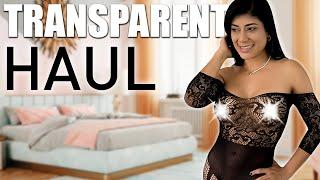 4K two black TRANSPARENT BODYSTOCKING  Try On Haul