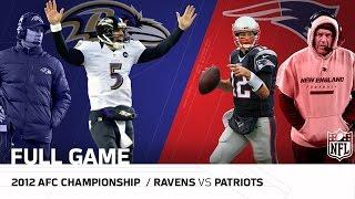 Ravens vs. Patriots 2012 AFC Championship  Joe Flacco vs. Tom Brady  NFL Full Game