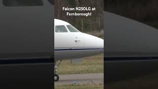 Falcon 7X N250LG departing Farnborough Runway 06.