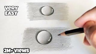 Easy 3D Water Drop Drawing Tutorial  Easy Pencil Drawing