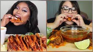 MUKBANGERS EATING BIRRIA TACOS  EATING SHOW COMPILATION