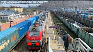 Slyudyanka on Lake Baikal - the best station in Siberia for filming of Russian trains. Transsib