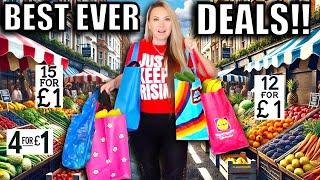 HOW MUCH can we BUY for £30 at LONDONS oldest STREET MARKET  HUGE food shopping haul