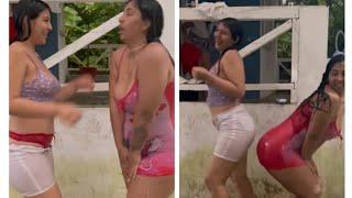 Semi naked bath outdoor  Granda Sisters feat Andrea Granda and Jennifer Granda #live #like