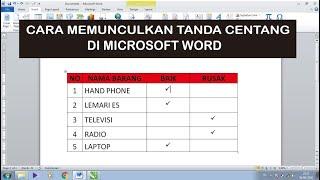 Cara Memunculkan Tanda Centang Pada Microsoft Word