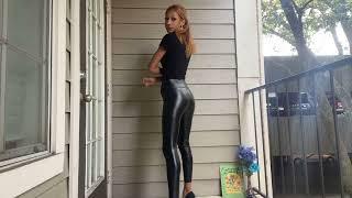 Black Leather Leggings Outfit - waizley