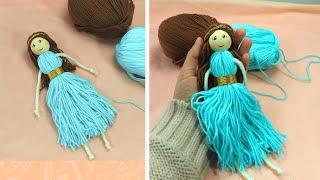 MUÑECA DE LANA FÁCIL DE HACER  Diy Manualidades