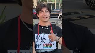 Have you heard of my band? Playing our song Us for strangers  #streetinterview #reaction #newmusic