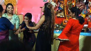 Bengali Girls perform dance during Durga Puja in West Bengal