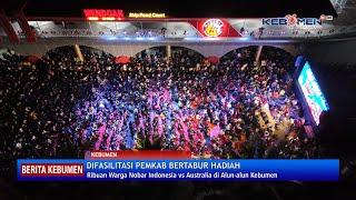 Ribuan Warga Kebumen Nobar Indonesia vs Australia di Timur Kapal Mendoan Alun-alun Pancasila