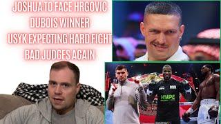  OLEKSANDR USYK EXPECTING A HARD FIGHT WITH FURY JOSHUA COULD FACE DUBOIS OR HRGOVIC BAD JUDGING