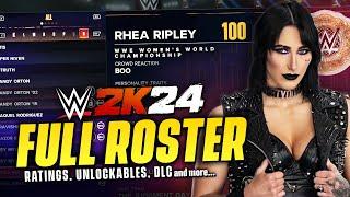 WWE 2K24 FULL ROSTER & RATINGS Including Showcase DLC Unlockables and More