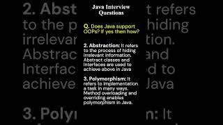 Java Interview Q&A Does Java Support OOPs?  Part 7