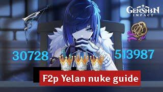 F2p C0 Yelan Nuke Guide  Yelan Showcase  Stringless R2  Genshin Impact