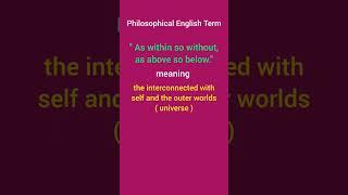 English Philosophical Terms #foryoupage #shorts #philosophy #motivation