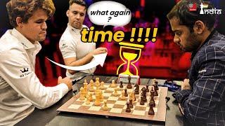 Magnus Carlsen thinks for 64 seconds in a 3-minute blitz game  Magnus vs Arjun  World Blitz Team