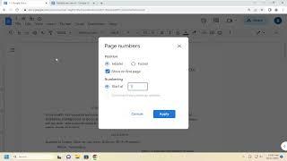 How To Add Page Numbers In Google Docs From A Specific Page