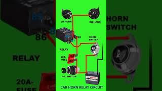 Horn relay wiring Car horn relay wiring diagram#shorts #electricalcircuit #wiringdiagram #circuit