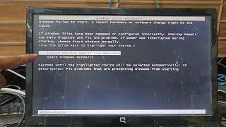 SOLVED Windows failed to start A recent hardware or software change might be the cause