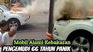 Pengemudi Tua Panik Saat Mobilnya Alami Kebakaran Disaat Lampu merah