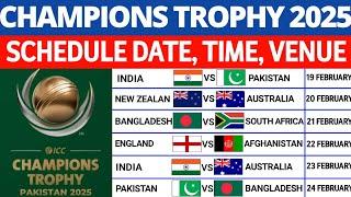 ICC Champions Trophy 2025 Schedule All Teams Venues Host Nations  Champions Trophy 2025 Schedule