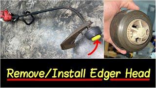 How to Remove Weed Whacker Edger Bump Head Assembly  Install a New Weed Eater Head Homelite DIY