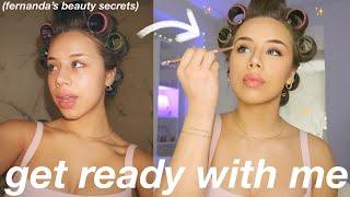 GET READY WITH ME *like we’re on FaceTime*  makeup routine hair roller tutorial + beauty  secrets