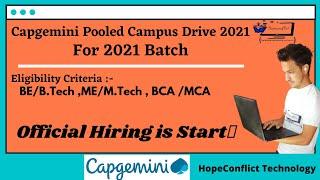 #capgemini #offcampusdrive2021  Capgemini Off Campus Drive Criteria and Selection Process 2021