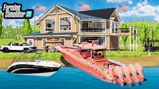 BUILDING $2999999 LAKE HOUSE LUXURY TRUCKS & BOATS  FS22